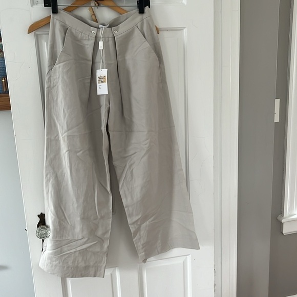 NWT!TSE Linen High Waist Pleated Pants - Picture 4 of 10